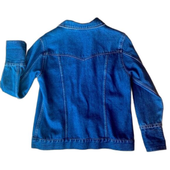 Bill Blass zip front three button sleeve jean jacket retro button pocket. - Picture 2 of 9